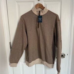 NWT Daniel Cremieux Men's Brown Quarter-Zip Sweater Size L